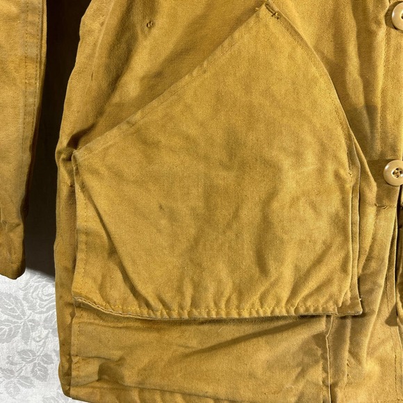 Brush Master Duck Hunting Coat Tan Custom Made Water Repelllent Corduroy Collar - Picture 4 of 14